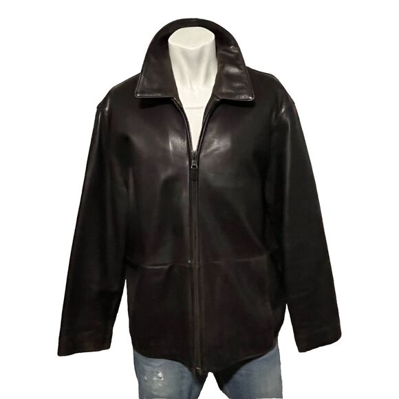 Marc New York Soft Lambs Leather Jacket Mens Quilt Lined Large - Picture 10 of 10